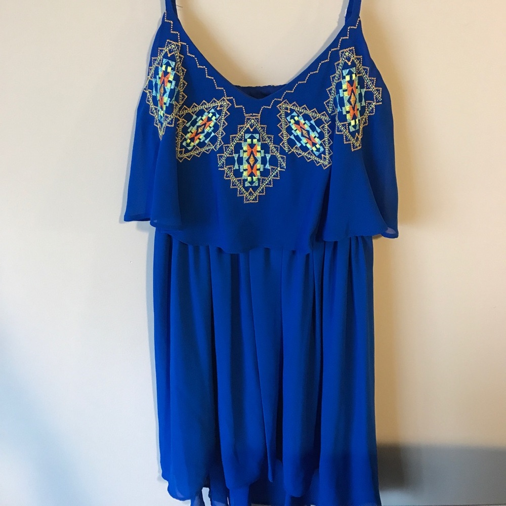 Sequin Hearts Aztec blue dress